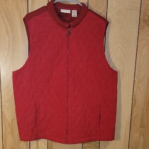 Alfred Dunner Men's Quilted Red Vest